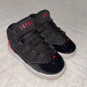 Jordan Kids Black and Red High-Top Sneakers